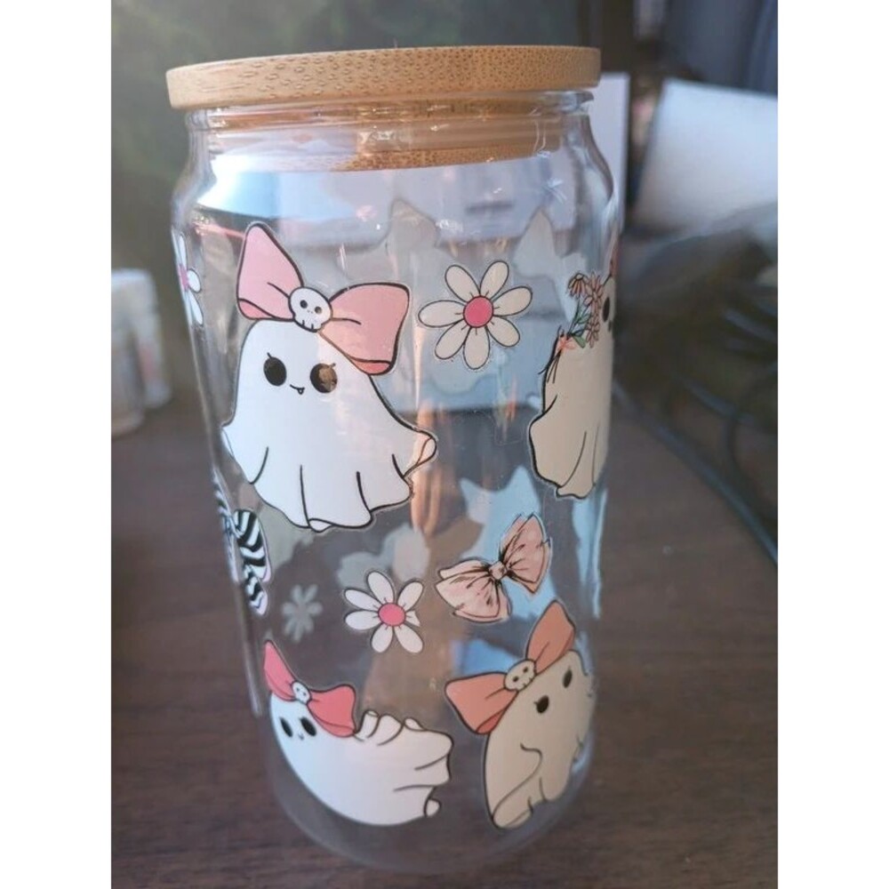 Ghost 16 oz Glass Cup